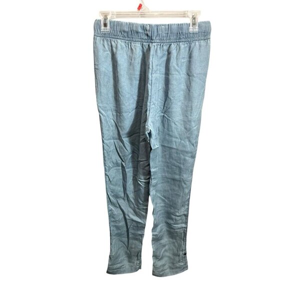 NWT Cynthia Rowley Pants Women's Small Linen Elastic Waist Pockets Light Blue - Picture 4 of 4